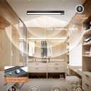 Rechargeable Motion Sensor Ceiling Light, Full Metal Battery Powered LED Closet Light, 3 Color 500LM Dimmable with Remote & Timer, Magnetic Cordless Mount for Shower, Hallway, Garage, Pantry -Black, 16'' Ceiling