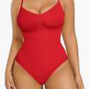 FeelinGirl Body Shaper Tummy Control Bodysuit Shapewear Seamless Waist Trainer Butt Lifter Red 3XL/4XL