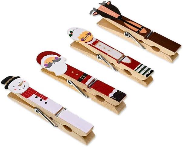 Christmas Decorative Character Clothespins - Santa, Mrs. Claus, Snowman, and Reindeer - for Decoration, Card Display, and More Christmas Decorative Character Clothespins - Santa, Mrs. Claus, Snowman, and Reindeer - for Decoration, Card Display, and More