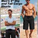 Neer 5 Pack Men's 9'' Big and Tall Cargo Shorts, Loose Fit Drawstring Athletic Shorts with Pockets Summer Workout Casual (Black, L)