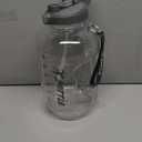 1 Gallon Water Bottle with Straw & Chug lid, BPA Free Dishwasher Safe 128oz Large Water Bottle with Motivational Time Marker and Handle Leak-proof Big Water Jug for Camping Sports Workouts (Clear)