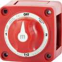 Blue Sea Systems 6007 m-Series Battery Switch Selector 4 Position, Red