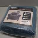 PrinceDeco Velvet Plush Couch Cover Stretch 2 Piece Chair Cover Chair Slipcover Washable Furniture Protector Couch Soft with Elastic Bottom Armchair Cover Width Up to 49 Inch(Small, Deep Teal)