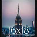 Frame Amo 16x18 Black Modern Picture or Poster Frame, 1 inch Wide Border, Smooth Wrap Finish, Acrylic Face