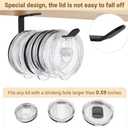 4 x Mkono 2 Pack Tumbler Lid Organizers Inside Cabinet, Tumbler Lid Holder for Cup Water Bottle Space Saving Self-Adhesive or Drilling Tumbler Lid Hooks for Under Cabinet Kitchen Organization and Storage