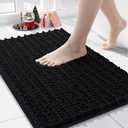Arotive Luxury Chenille Bathroom Rug Mat, Extra Soft Thick Absorbent Shaggy Bath Rugs, Non-Slip Machine Wash Dry, Plush Bath Mats for Bathroom, Shower and Tub, 24x16, Black : Home & Kitchen