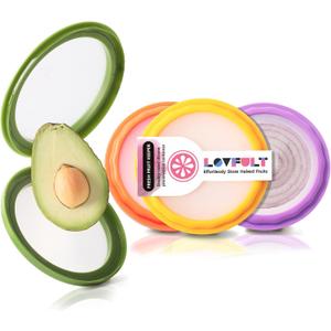 Onion Storage and Avocado Saver - 4-Piece Set Silicone Fruit Storage Box, Multifunctional and Perfect for Lemons, Cheese, Tomatoes, Potatoes, Garlic