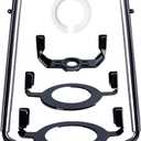 Lamp Shade Harp Holder for Spider Lampshade,7/8/9/10 Inch Height Adjustable,3/8" Standard Saddle,E14/E26/E27 Light Base UNO Fitter Adapter Converter,Lamp Kit and Parts,Lamp Harp (Black)