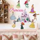 Runtoo Princess Wall Decals for Girls Bedroom Crown Castle Wall Art Stickers Kids Baby Nursery Home Decor
