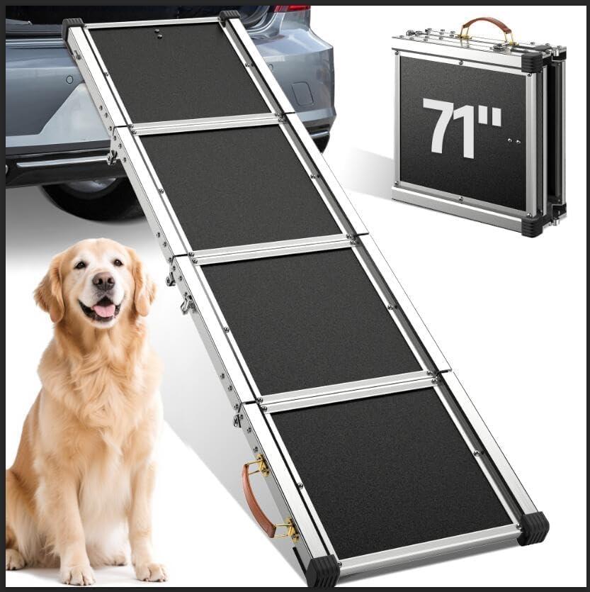 Extra Long 70Dog Ramp Folding Pet Ramp for Car Large Dogs with Non-Slip Surface Dog Ramps up to 200 lb for Car SUV Truck
