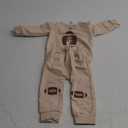 Infant Baby Boy Outfits Football Print Sweatshirt Top with Elastic Pant 2Pcs Toddler Fall Winter Clothes Set (12-18 Months, Khaki)