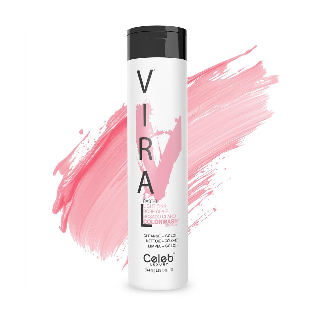 Celeb Luxury Colorwash Color Depositing Shampoo - Color Refresher, Vegan Hair Dye, Bondfix Bond Rebuilder, Viral and Gem Lites (Pastel Light Pink)