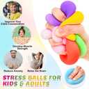 48 Pack Slow Rising Stress Ball,Stress Balls for Kids Adults,Stretchy Fidget Toys for Anxiety Relief,Hand Therapy Sensory Squishy Ball,Squishy Toys,Treasure Prize Box Toys for Kids Classroom