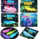 SpringFlower 24 Pack Valentines Day Cards with Glow In The Dark Axolotl Toys, Ideal Valentines Day Gifts Exchange for School, Valentines Party Favors Prizes for Kids Boys Girls