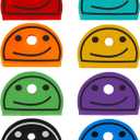 Uniclife 24 Pcs 1 Inch Smiley Face Key Cap Covers, Identifiers & Organizers, Painted Vinyl, 8 Colors