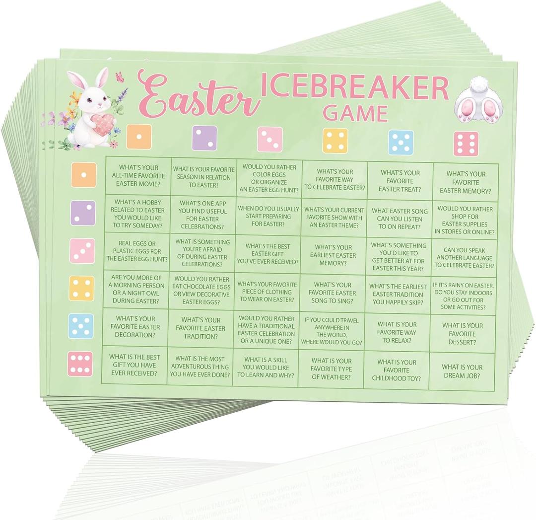 2 x COCHIE 25 Players Spring Easter Games for Family Adults Office Large Groups Party, Families Icebreaker Game Classroom Activities - Not Dice Included (Green)