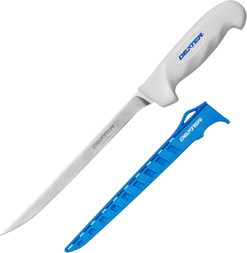 Dexter Outdoors 8" SOFGRIP Flexible Fillet Knife | Includes Edge Guard | High-Carbon American Stainless Steel Blade | Resists Corrosion | Comfortable, Slip-Resistant Handle | Made in USA