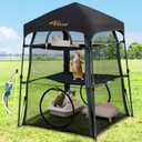 Cat Enclosure Kitten and Cat Tower Tent for Indoor and Outdoor,3 Tier Cat Cage Inside, X-Large Outdoor Catio,Portable and Foldable,Two Doors Design can Assemble More Shapes (Patented)