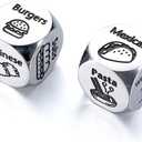 10 x Food Decision Dice for Date Night Funny Gag Gifts for Boyfriend Girlfriend for Mom Husband Wife, Anniversary Birthday Gift, Wedding Fathers Day Stocking Stuffers for Men Women