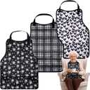 Adult Bibs-3 Pcs Washable Clothing Protector with Upgraded Crumb Catcher