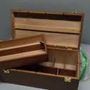 U.S. Art Supply Multi-Function Artist Tool Supply Box with Locking Clasps & Removable Tray - Wooden Art Box for Artist Supplies, Brushes, Pencils, Erasers, Tool Storage Organizer Case