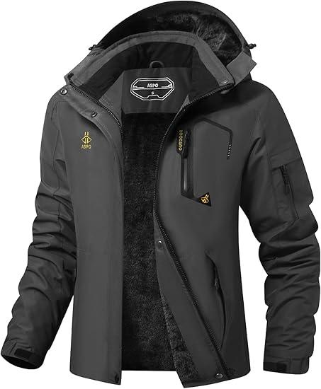 ASPO Women's Ski Jacket Waterproof Winter Jacket Insulated Warm Fleece Lined Windproof Snow Coats with Hood Snowboarding, Small