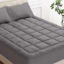 OLANLY Twin XL Quilted Fitted Mattress Pad - Cooling Soft Mattress Topper - Elastic Fitted Mattress Protector - Machine Washable Mattress Cover Stretches up to 21 Inches Deep (39x80 inch, Dark Grey)