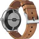 Soft Horween Leather Watch Band Compatible with Google Pixel /Pixel2 /Pixel 3 41mm/Pixel 3 45mm/Pixel 4 41mm/Pixel 4 45mm Watch,Replacement Strap for Pixel Smart Watch Bands (Natural-1/Silver Buckle)