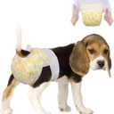 Dono Dog Diapers Female with Stretchy Waist-48Pcs, Disposable Full Wrap Female Puppy Dog in Heat Period Diapers, 360 Leak-Proof Super Absorbent Doggie Puppy Diaper (XS-48 Count)