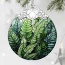 Plant Ornament, Stained Glass Christmas Decorations, Christmas Ornaments for Tree, Holiday Ornament, Gifts for Plant Lovers, Holiday Party Gifts, Gift Ideas & Xmas Gift (Fern), Set Of 2