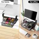 Under Desk Drawer Organizer No Drill Metal Under Desk Storage Drawer Container 2 Slide Out Cabinet Drawer Suitable for Home And Office (Medium)