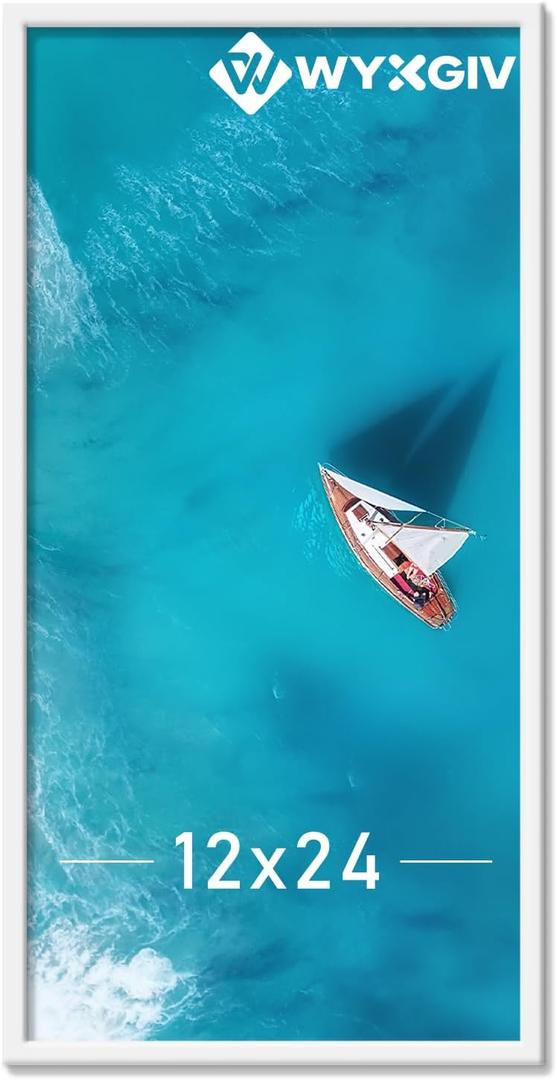 White 12x24 Picture Frame Lightweight yet Durable Frame Wall Hanging