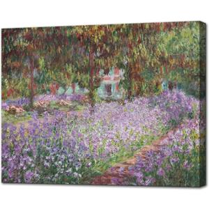 Irises in Monet's Garden, 1900 by Claude Monet - Large Canvas Art Bathroom Wall Decor Painting Print Framed for Living Room Bedroom Home Kitchen Decorations 24" x 36"