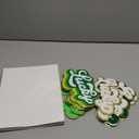 Chuangdi 12 Pcs Lucky Chenille St. Patrick's Day Iron on Patches Bulk 7.8 Inch Green White Self Adhesive Sew on Chenille Letter Irish Festival Embroidered Applique Patches for Clothing DIY Crafts