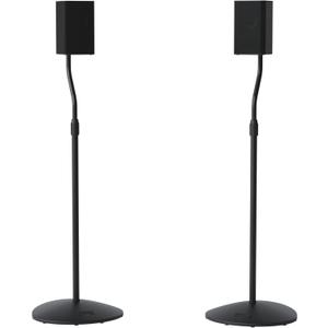 SANUS Speaker Stands Pair for Satellite & Bookshelf Speakers up to 3.5lbs 10 Height Adjustment Includes L-Shaped Bracket & Keyhole Adapter for Compatibility Easy DIY Assembly, Black