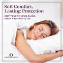 CirclesHome Pillow Protectors 4 Pack Queen Zippered - 100% Cotton Breathable Pillowcases - Protects Pillows from Dirt, Dust and Debris (Queen- Set of 4 - 20x30)