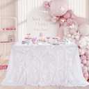 SoarDream White Table Cloth Rectangle Table Cover DIY Satin Tablecloth 90x90inch for Wedding Birthday Party Banquet Decoration