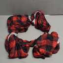 Whaline Buffalo Check Chair Covers Red Black Plaid Dining Chair Slipcovers Protector Removable Stretch Elastic Seat Covers for Party Kitchen Home Hotel Office Restaurant Decoration, 4Pcs