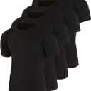 Real Essentials 4 Pack: Men's Short Sleeve Compression T-Shirt Base Layer Undershirt Athletic Top (X-Large)