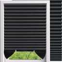 Temporary Shades Blackout Pleated Paper Blinds 24" W x 59" H Black 4PCS