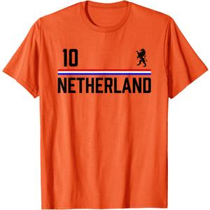 Netherlands Soccer Jersey, Oranje Football Holland T-Shirt (Orange, M)