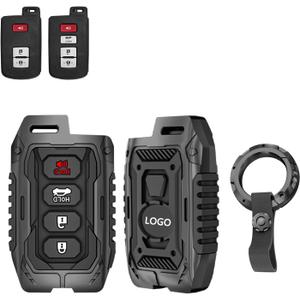 Key Fob Cover Metal Key Shells Compatible with Tocoma RAV4 Limited Camry Sequoia 4Runner Avalon Highlander XLE/Limited Tundra Corolla S Premium/Plus Corolla SE/XSE/XLE