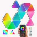 Smart Hexagon Light Panels, App-Controlled RGBIC LED Wall Lights with Music Sync for Gaming Room and Home Decor (12 Pack Triangle)