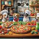 Funny Dog Pizza Jigsaw Puzzle, 1000 Piece Puzzle for Adults, Food Kitchen Puzzles, Animal Pet Lover Challenging Puzzles, Interlock Perfectly No Dust, Gifts for Valentine's Day Easter
