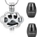 Pet Cremation Jewelry for Ashes Paw Memorial Locket Urn Necklace Keepsake Cremation Jewelry for Dog/Cat (Customize)