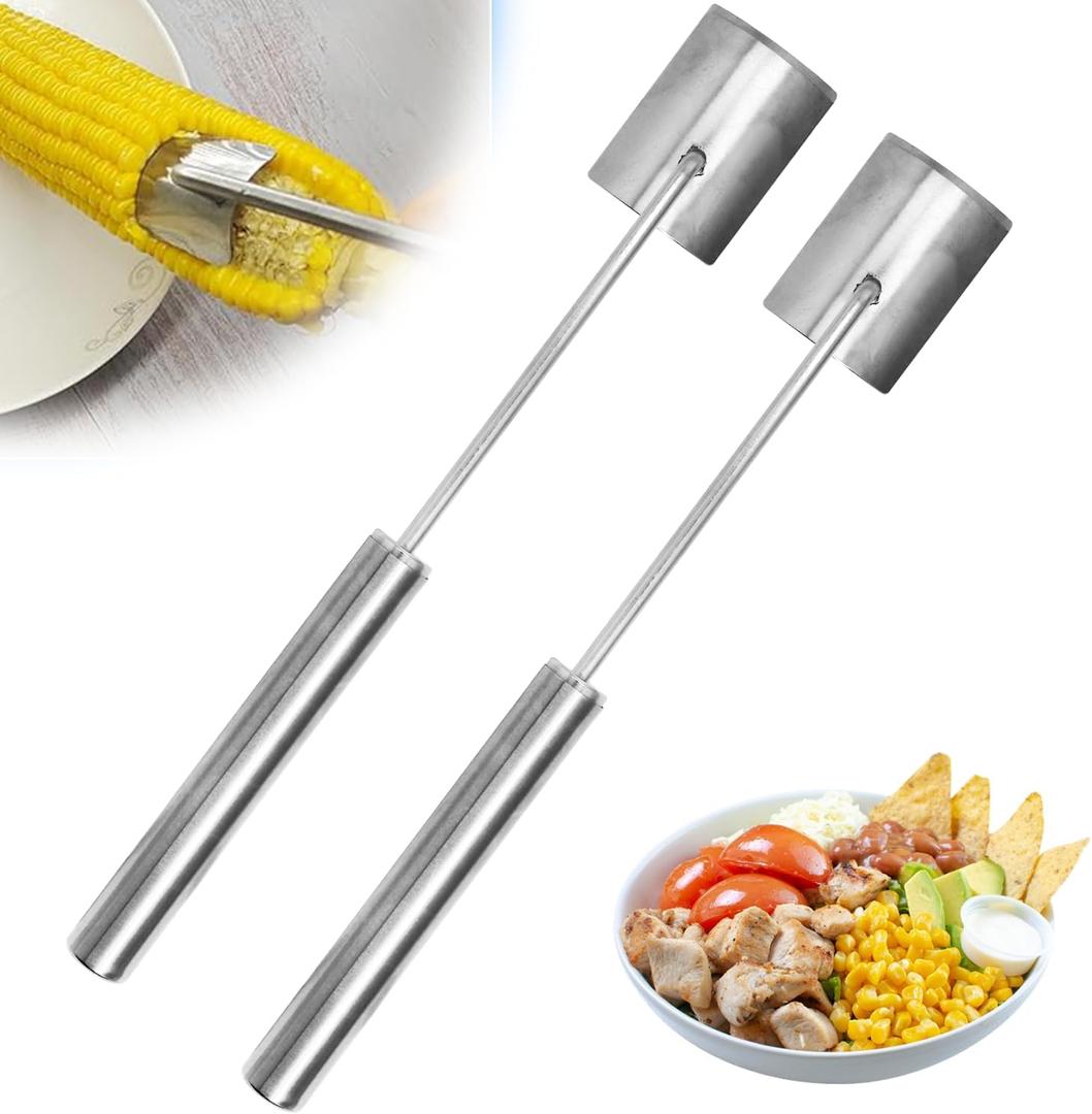 Corn Peeler For Corn On The CobStainless Steel Corn Peeler, Corn on the Cob Remover, Fast and Safe, For Home Kitchens, Restaurants, Outdoor Dining (2PCS)