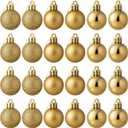 GOOTRADES Set of 24 Mini Shatterproof Christmas Balls Tree Ornaments Party Decoration, 3cm/1.18inch (Gold)