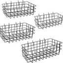 Pegboard Baskets 4 Pack, Bins Set, Accessories, Garage Storage Wall Organizer Attachments, Square Style Black