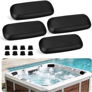 4 Pcs Hot Tub Headrest for Master Spa 2009+, Master Spa Pillow Replacement Fits Clarity, Legacy Whirlpool, Twilight Series, Replaces X540720 / HTCP8-05-0094 / MASX540720, Durable EVA, Dual-Pin Design