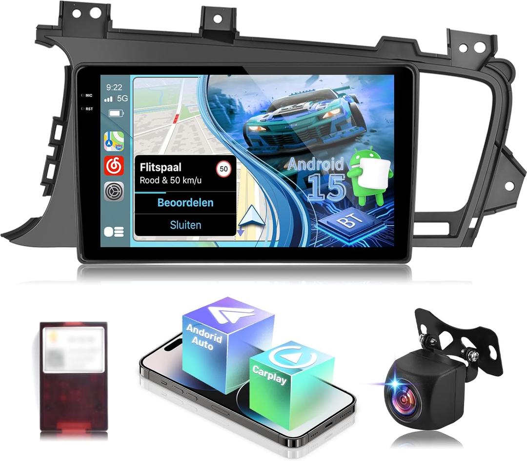 [4+128G] NHOPEEW Upgrade Radio for Kia Optima K5 2010-2013: 9 inch Incell Touchscreen Android Optima Stereo - Wireless Carplay & Android Auto, 5G/WiFi, GPS, Custom Homepage, BT 5.0 + Backup Camera